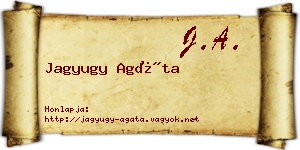 Jagyugy Agáta névjegykártya